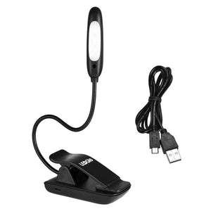 Planet Gates 7LEDS LEDGLE Rechargeable LED Book Light Flexible Clip-on Reading Lamp Eye-friendly LED Light 3 Lighting Modes Rotatable Gooseneck