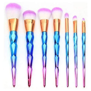 Planet Gates 7pcs 13Pcs Unicorn Diamond Makeup Brush Set Mermaid Foundation Powder Cosmetics Rainbow Eyeshadow Face Kabuki Make Up Brush Tools Kit