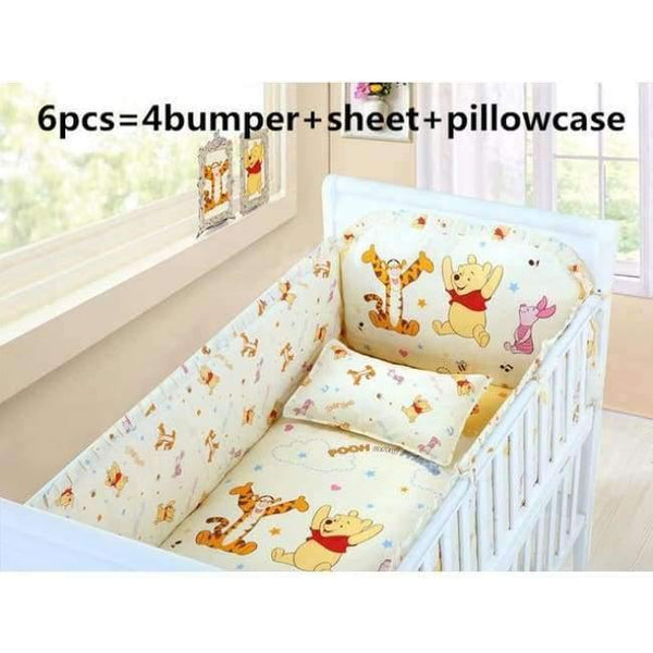 Planet Gates 7pcs 6/7PCS Cot Bedding Set Cot Crib Bedding Set Bumper for Girl and Boy Animal Baby Bedding sets ,120*60/120*70cm