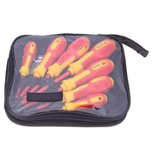 Planet Gates 7pcs as picture 1 Insulated 7pcs Screwdriver Set Withstand Voltage 1000V Precision Magnetic Phillips Slotted For Electrician Hand Tools with Bag