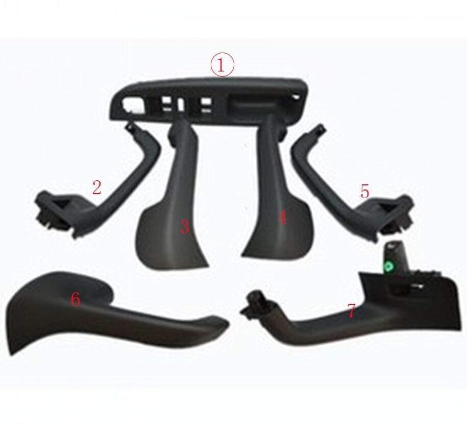 Planet Gates 7PCS Black Interior Handle Door Grab window switch Bezel cover For VW Volkswagen Golf 5 GTi MK5 Jetta inner armrest 1K0 868 040B