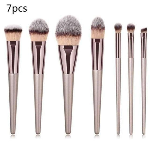Planet Gates 7PCS Champagne Makeup Brushes Set For Foundation Powder Blush Eyeshadow Concealer Large Make Up Brush Cosmetics Beauty Tool 25