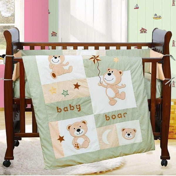 Planet Gates 7PCS embroidered Baby bedding sets Children Crib Bedding Set for winter 100% cotton ,include(bumper+duvet+sheet+pillow)