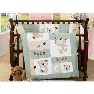 Planet Gates 7PCS embroidered Baby bedding sets Children Crib Bedding Set for winter 100% cotton ,include(bumper+duvet+sheet+pillow)
