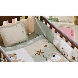 Planet Gates 7PCS embroidered Baby bedding sets Children Crib Bedding Set for winter 100% cotton ,include(bumper+duvet+sheet+pillow)