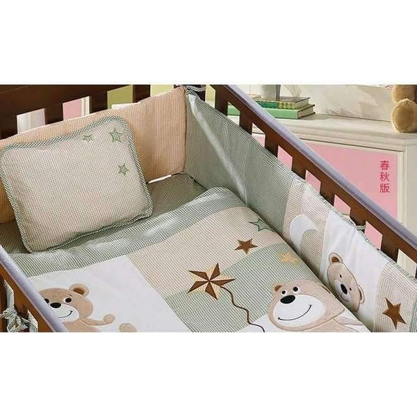 Planet Gates 7PCS embroidered Baby bedding sets Children Crib Bedding Set for winter 100% cotton ,include(bumper+duvet+sheet+pillow)