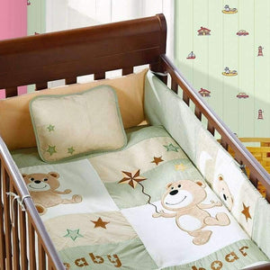 Planet Gates 7PCS embroidered Baby bedding sets Children Crib Bedding Set for winter 100% cotton ,include(bumper+duvet+sheet+pillow)