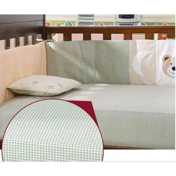 Planet Gates 7PCS embroidered Baby bedding sets Children Crib Bedding Set for winter 100% cotton ,include(bumper+duvet+sheet+pillow)