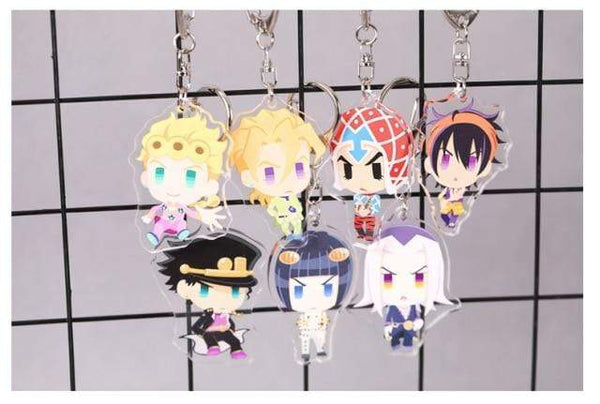 Planet Gates 7PCS(KEY CHAINS Jojos Bizarre Adventure Giorno Narancia Mista Buccellati Abbacchio Fugo Yoshikage Kira Rohan Kishibe Josuke plush toy doll