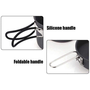 Planet Gates 7pcs Outdoor Camping Cooking Set Portable Stove Camping Cookware Pots Bowl Cooker Stove Picnic BBQ Travel 1-2Person