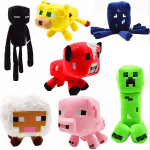 7pcs/set Game Minecraft Stuffed Plush Toy Game Doll Creeper Squid Mooshroom Enderman Ocelot Pig Baby Sheep Children Kid Gift Toy