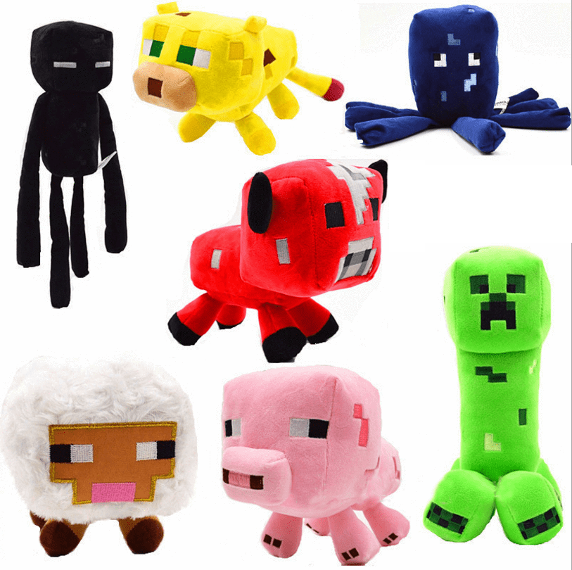 7pcs/set Game Minecraft Stuffed Plush Toy Game Doll Creeper Squid Mooshroom Enderman Ocelot Pig Baby Sheep Children Kid Gift Toy