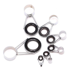 Planet Gates 7Pcs Telescopic Fishing Rod Guides Top Ring Set Raft Fishing Repair Accessories Fishing Rod Building Repair Raibow Eye Line Ring