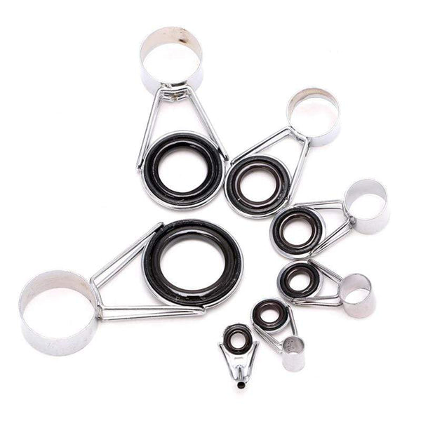Planet Gates 7Pcs Telescopic Fishing Rod Guides Top Ring Set Raft Fishing Repair Accessories Fishing Rod Building Repair Raibow Eye Line Ring
