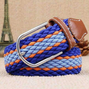 Planet Gates 8 / 105cm Width 3.3cm Unisex Elastic Belts Men&Women High Quality Pin Buckle Canvas Belts Casual Straps Waistband Fashion Knitted Belts