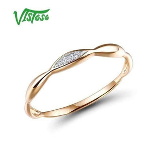 Planet Gates 8 / 14K Rose Gold Gold Rings For Women Genuine 14K Yellow/White Gold Ring Shiny Diamond Promise Engagement Rings Anniversary Fine Jewelry