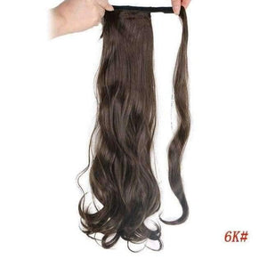 Planet Gates #8 / 22inches / China 22" Long Wave Clip In Hair Tail False Hair Ponytail Hairpiece With Hairpins Synthetic Wig Pony Tail Hair Extensions