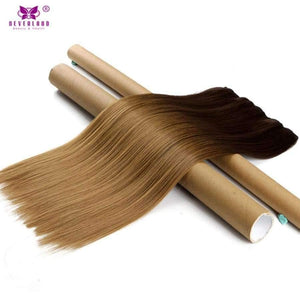 Planet Gates 8#/24# / 24inches Synthetic Straight Hair Clip in Hair Extension One Piece Ombre Color 24" 60cm 5Clips Hairpiece Gradient Hair Wigs