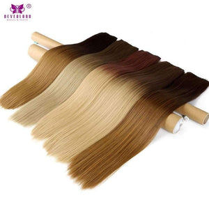 Synthetic Straight Hair Clip in Hair Extension One Piece Ombre Color 24" 60cm 5Clips Hairpiece Gradient Hair Wigs - Planet Gates