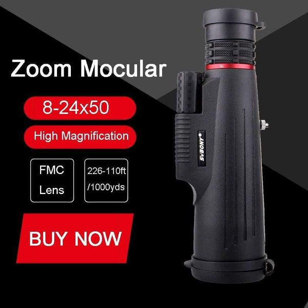 Planet Gates 8-24x50 Zoom Monocular High Magnification FMC Glass Lens HD Telescope Binoculars for Hunting Hiking Camping F9325A