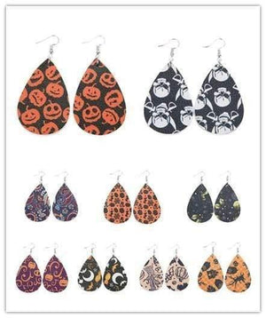 Planet Gates 8 30pair/lot New Teardrop PU Leather Earrings Sequins Looking Various Looking Various Multi Colors Bohemia Water Drop Earring
