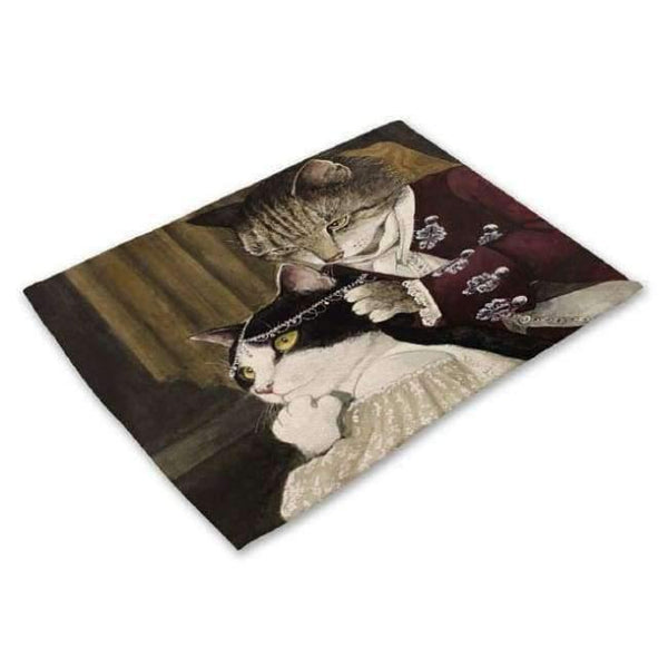 Planet Gates 8 / 42X32CM Designs Cartoon Cat Table Mats For Dining Table Mermaid King Bowl Tableware Pad Coaster Kitchen Accessories Retro