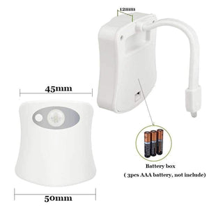 Planet Gates 8 Colors Motion Sensor LED Toilet Light Night Light Seat Lamp Luminaria 8 Color Changing Auto RGB PIR Human Waterproof For Bathroom
