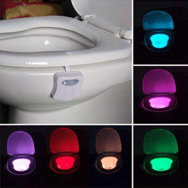 Planet Gates 8 Colors Motion Sensor LED Toilet Light Night Light Seat Lamp Luminaria 8 Color Changing Auto RGB PIR Human Waterproof For Bathroom