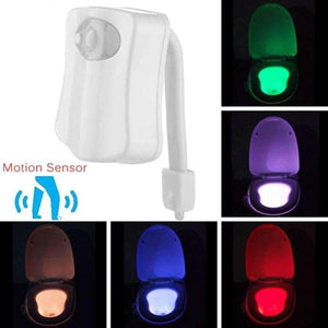 Planet Gates 8 Colors Motion Sensor LED Toilet Light Night Light Seat Lamp Luminaria 8 Color Changing Auto RGB PIR Human Waterproof For Bathroom