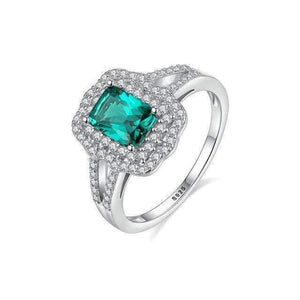 Planet Gates 8 / Emerald 925 Solid Sterling Silver Emerald Gemstone Wedding Engagement Diamonds Ring Women Fine Jewelry Wholesale