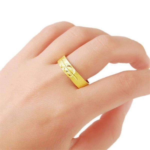 Planet Gates 8 Free Shipping New Sale 24K Gold Color Rings For Women Circle Broad Alianca S Wedding Jewelry R016