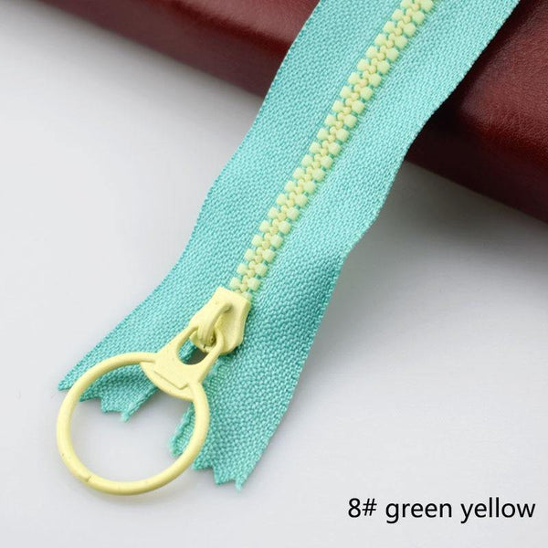 Planet Gates 8 green / 3# / 15cm 10Pcs Meetee 15-40cm 3# Closed End Resin Zippers Pull Ring Zip Slider Head For Sewing Bags Wallet Purse Cloth Accessories Crafts