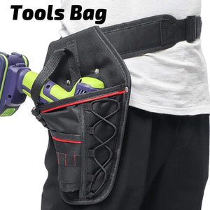Planet Gates 8 In 1 Portable Cordless Drill Electrician Tool Bag Multi-functional Electric Wrench Hammer Screwdriver Holder Waist Bag Pouch