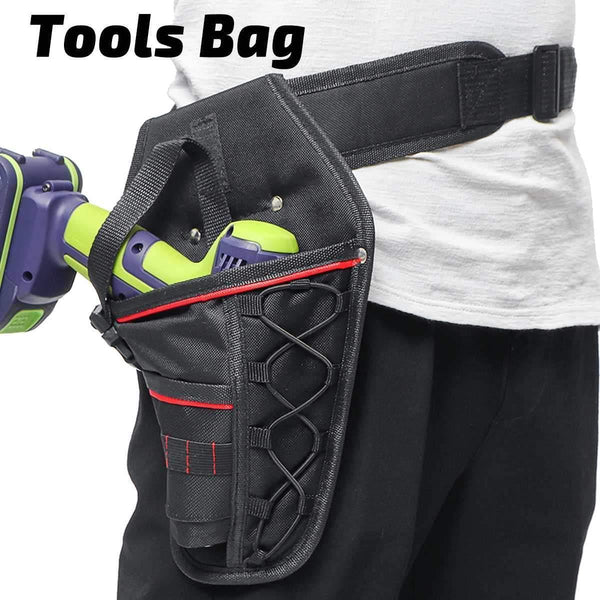 Planet Gates 8 In 1 Portable Cordless Drill Electrician Tool Bag Multi-functional Electric Wrench Hammer Screwdriver Holder Waist Bag Pouch