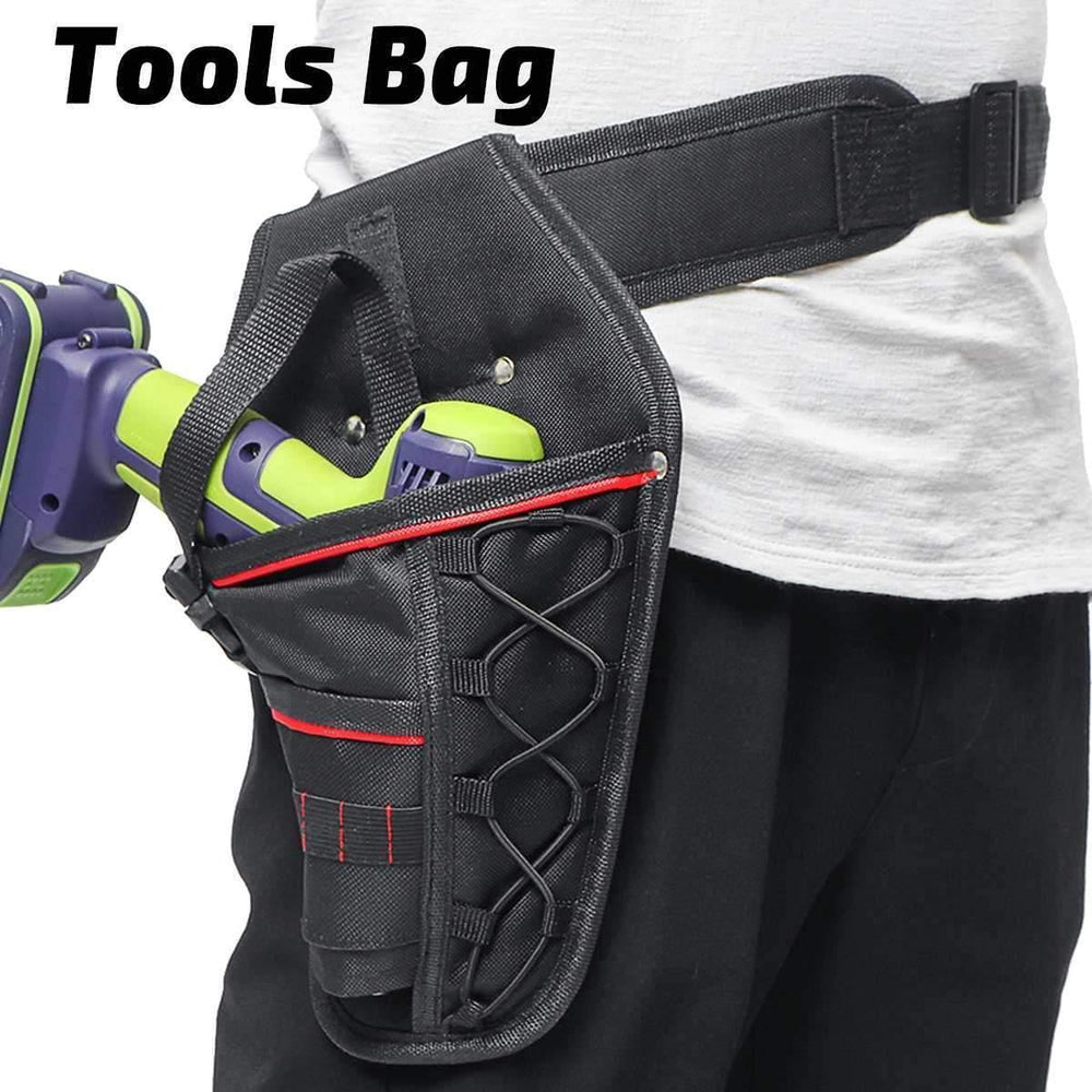 Planet Gates 8 In 1 Portable Cordless Drill Electrician Tool Bag Multi-functional Electric Wrench Hammer Screwdriver Holder Waist Bag Pouch