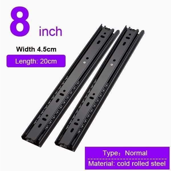 Drawer Slide Rail 4-24 Inch Ball Bearing Three Fold Full Extended Furniture Hardware