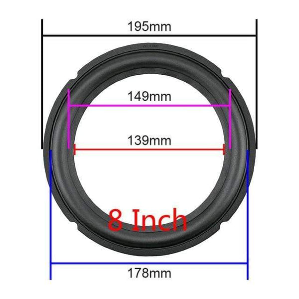 Planet Gates 8 Inch GHXAMP Speaker Rubber Edge 4 Inch 5Inch 6.5 Inch 8 Inch Notch Surround Fold Ring Repair Audio Speaker Rubber Suspension Part DIY