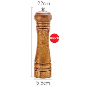 Manual Pepper Grinder Oak Wood Salt And Pepper Mill Multi-purpose Cruet 5" 8" 10" Kitchen Tool With Ceramic Grinder