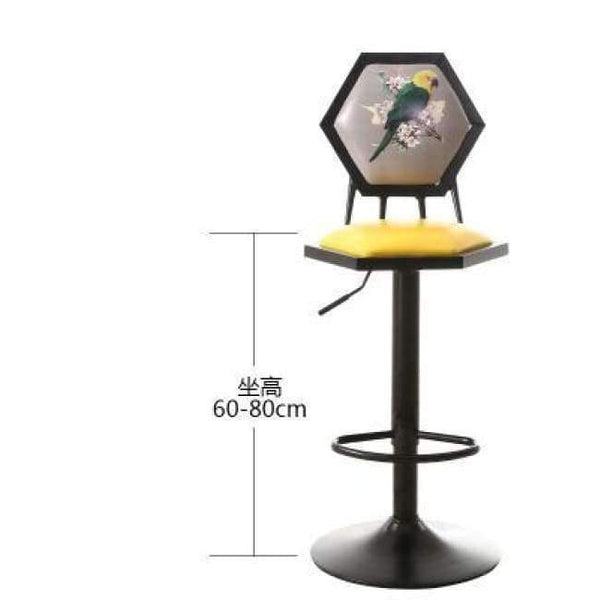 Planet Gates 8 Iron art bar chair. European-style bar chair lifting high footstool. Household backrest stool.