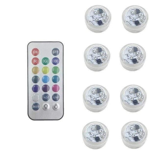 Waterproof Submersible LED Light RGB Underwater Bath Light For Wedding Tea Light Vase Bowl Party Xmas Holiday Decoration