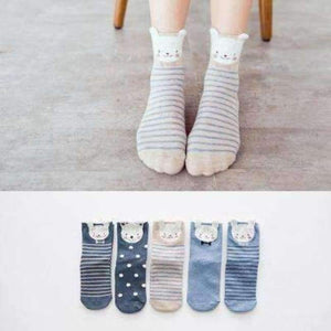 Planet Gates 8 / One Size 10PCS=5Pairs/lot Lovely Cartoon Women Horse Bear Rabbit Animal Socks Cotton Sox Women Girls Lady Female Socks Warm Candy Color