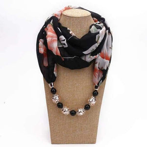 Planet Gates 8 / one size New Pendant Scarf Necklace Bohemia Necklaces For Women Chiffon Scarves Pendant Jewelry Wrap Foulard Female Accessories