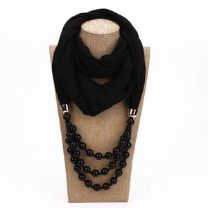 Planet Gates 8 / one size New Pendant Scarf Necklace Pearls Necklaces For Women Chiffon Scarves Pendant Jewelry Wrap Foulard Female Accessories