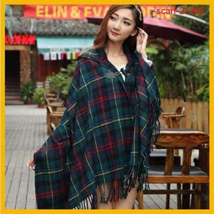 Planet Gates 8 / One Size Women Winter Bohemian Hooded Coat Cape Wrap Poncho Shawl Scarf cotton and acrylic Tribal Fringe New Hoodie Dropshipping