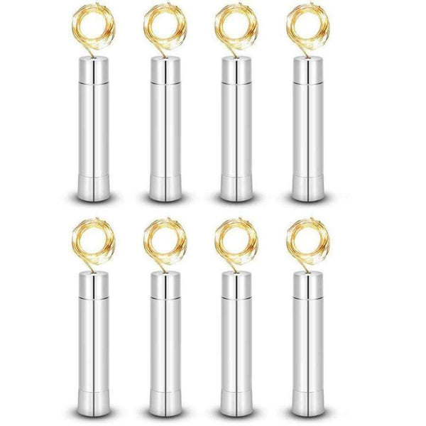 Planet Gates 8 Pack AA battery power Warm white Bottle Lights LED Cork Shape String Lights for Bistro Wine Bottle Starry Bar Party Valentines