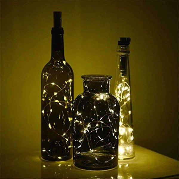 Planet Gates 8 Pack AA battery power Warm white Bottle Lights LED Cork Shape String Lights for Bistro Wine Bottle Starry Bar Party Valentines
