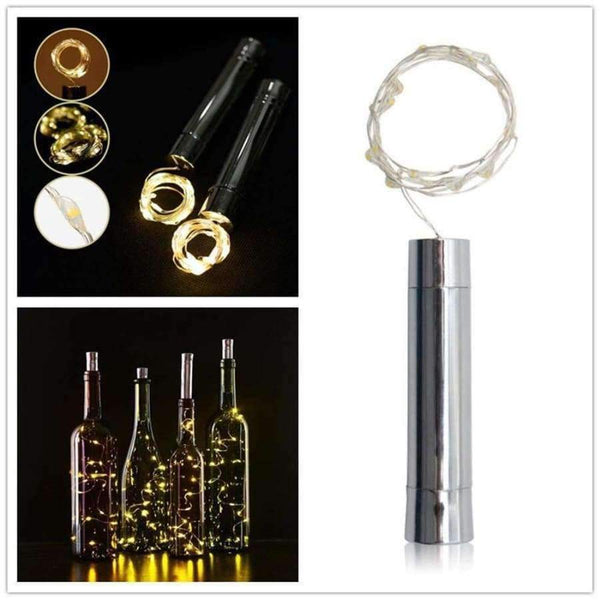 Planet Gates 8 Pack AA battery power Warm white Bottle Lights LED Cork Shape String Lights for Bistro Wine Bottle Starry Bar Party Valentines