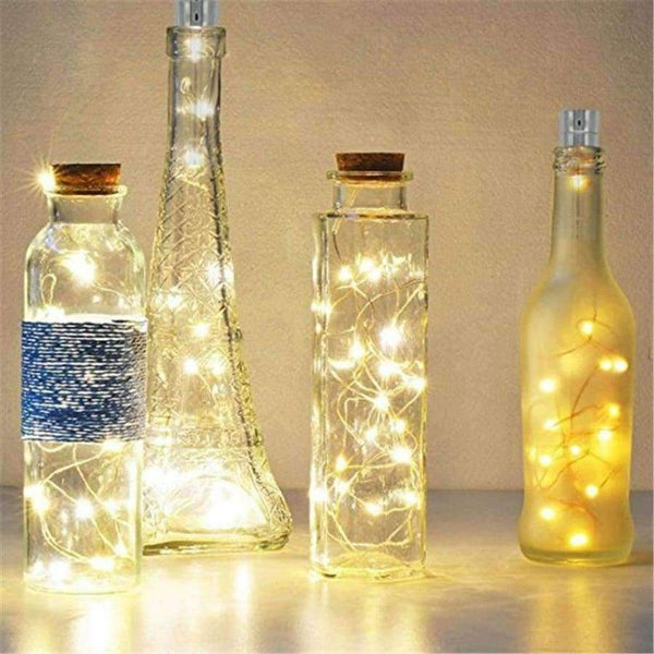 Planet Gates 8 Pack AA battery power Warm white Bottle Lights LED Cork Shape String Lights for Bistro Wine Bottle Starry Bar Party Valentines