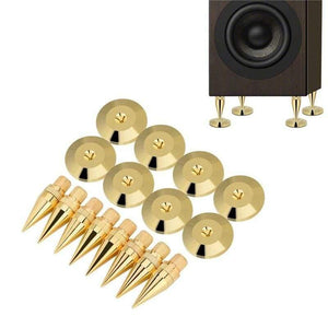8 Pairs 6 X 36Mm Copper Speaker Spike Isolation Stand + Base Pad Feet Mat Speaker Isolation Speaker Isolation Pads