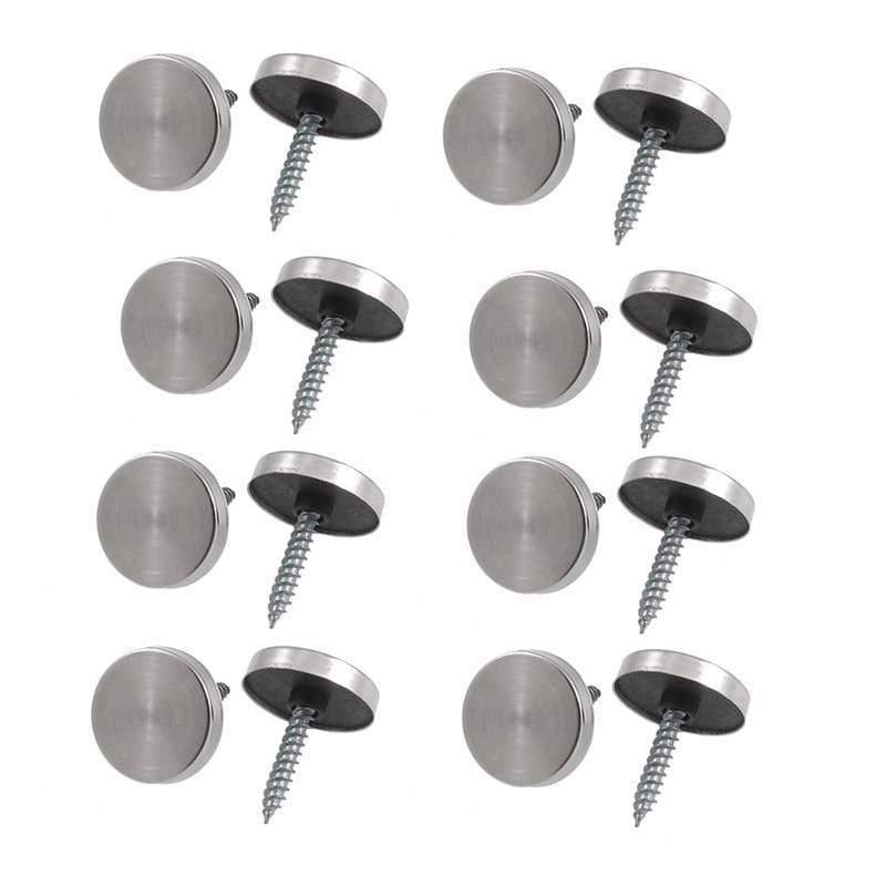 8 Pcs 14mm Dia Stainless Steel Decorative Mirror Screw Cap Nails Widely Used For Being Fixed On Glass Mirrors Or Furnitures To (White 22mm)